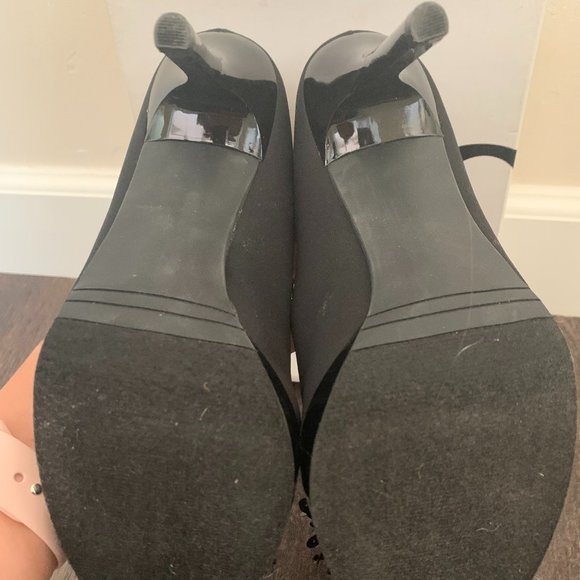 Nine West Peep Toe Sequin Satin Pumps - Picture 6 of 7